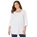 Plus Size Women's Suprema® Feather Together Tee by Catherines in White (Size 2X)