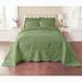 Lily Damask Embossed Bedspread by BrylaneHome in Sage (Size QUEEN)