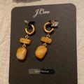 J. Crew Jewelry | New With Tags Ladies Semi Precious Stone Drop Earrings | Color: Cream/Tan | Size: 1 7/8”