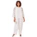 Plus Size Women's Three-Piece Lace Duster & Pant Suit by Roaman's in White (Size 38 W) Duster, Tank, Formal Evening Wide Leg Trousers