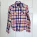 American Eagle Outfitters Tops | American Eagle Long-Sleeve Button Down Plaid Flannel Pink Purple Top Medium | Color: Pink/Purple | Size: M