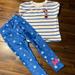 Disney Matching Sets | Disney Shirt And Leggings Set 4t Blue And White With Monogrammed Minnie | Color: Blue/White | Size: 4tg