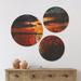 East Urban Home Designart 'Romantic Sunset By Lakeside' Farmhouse Wood Wall Art Set Of 3 Circles Wood in Brown | 34 H x 44 W x 1 D in | Wayfair