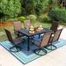 Lark Manor™ Alyah 7-pieces Patio Metal Dining Set Rectangular Metal Extendable Dining Table 6 High Backrest Swivel Rattan Chairs Metal | Wayfair