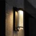 Wrought Studio™ 1-Light Black LED Outdoor Wall Sconce Aluminum/Glass/Metal in Black/Gray/White | 13 H x 5.04 W x 4.72 D in | Wayfair