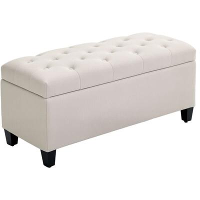 Sitzbank Polsterbank mit Stauraum Truhenbank Flur Schlafzimmer Wohnzimmer leinenartiges Polyester Image
