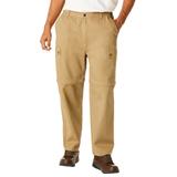 Men's Big & Tall Zip-Off Convertible Twill Cargo Pant by KingSize in Dark Khaki (Size 52 38)