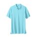 Men's Big & Tall Longer-Length Shrink-Less™ Piqué Polo Shirt by KingSize in Ice Blue (Size 5XL)