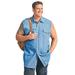 Men's Big & Tall Western Snap Front Muscle Shirt by KingSize in Bleach Denim (Size 8XL)