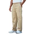 Men's Big & Tall Ribbed Elastic Waist Stretch Cargo Pant by KingSize in Dark Khaki (Size 3XL 40)