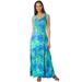 Plus Size Women's Stretch Cotton Tank Maxi Dress by Jessica London in Ocean Print (Size 26/28)