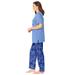 Plus Size Women's Graphic Tee PJ Set by Dreams & Co. in French Blue Tie Dye Moon (Size 2X) Pajamas