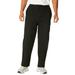 Men's Big & Tall Zip-Off Convertible Twill Cargo Pant by KingSize in Black (Size 50 38)
