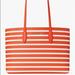 Kate Spade Bags | Beautiful Gift Orange Stripe Tamarillo Multi Larhe Tote Kate Spade Authentic | Color: Orange | Size: 11"H X 15"W X 5.5"D