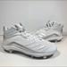 Adidas Shoes | Adidas Icon 6 Bounce Mid Baseball Cleats White/Metallic Silver Mens Sz 13.5. | Color: White | Size: 13.5