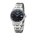 Elysee Herrenuhr Vintage Master Automatic 40 Edelstahl 5 ATM saphirbeschichtet Herren Datumsanzeige Silber schwarz