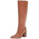 NINE WEST Women's Brixe Knee High Boot, Tan Leather, 7.5 UK