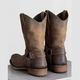 Mens Harness Ankle Cowboy Boots Work Square Toe Boots Tan