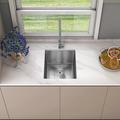 Sinber 16" x 18" Undermount Single Bowl Kitchen Sink w/ 18 Gauge 304 Stainless Steel Satin Finish Stainless Steel in Gray | Wayfair HU1517S-SW