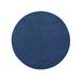 White 36 x 36 x 0.5 in Area Rug - Eider & Ivory™ Round Melgoza Dark Blue Area Rug Polyester | 36 H x 36 W x 0.5 D in | Wayfair