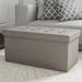 Charlton Home® Charland 30" Wide Faux leather Tufted Storage Ottoman Faux Leather in Gray | 15 H x 30 W x 15 D in | Wayfair