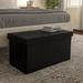 Charlton Home® Charland 30" Wide Faux leather Tufted Storage Ottoman Faux Leather in Black | 15 H x 30 W x 15 D in | Wayfair