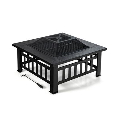 Costway 32 Inch 3 in 1 Outdoor Square Fire Pit Tab...