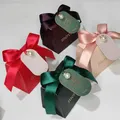 Petites boîtes en papier rose chocolat pour l'emballage boîte-cadeau Merci faveurs de mariage pour