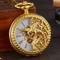 Montre de Poche Mécanique Vintage pour Homme Pendule Creuse Oiseau Modules Romains Seton