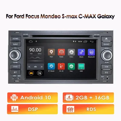 Autoradio multimédia Android 10, DVD, DSP, RDS, 2 Din, pour Ford Focus 3 C-MAX Mondeo s-max Galaxy