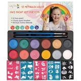 Maydear Face Painting Kit for Kids with 12 Colors Safe and Non-Toxic Large Water Based Face Paint (Pearl)