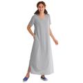 Plus Size Women's Perfect Short-Sleeve Scoopneck Maxi Tee Dress by Woman Within in Heather Grey (Size 3X)