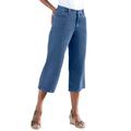 Plus Size Women's Perfect 5-Pocket Relaxed Capri With Back Elastic by Woman Within in Medium Stonewash (Size 38 W)