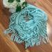 American Eagle Outfitters Accessories | American Eagle Outfitters Infinity Scarf With Fringe | Color: Blue/Silver | Size: Os