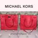 Michael Kors Bags | Michael Kors Hamilton Large Leather Watermelon Tote | Color: Gold/Red | Size: Large