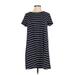 She + Sky Casual Dress - Shift: Blue Color Block Dresses - Women's Size Small