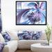 East Urban Home 'Purple & Blue Symmetrical Fractal Flower' Framed Graphic Art Print on Wrapped Canvas in Blue/Indigo | 16" H x 32" W x 1" D | Wayfair