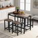 5-Piece Kitchen Counter Height Table Set, Industrial Dining Table with 4 Chairs