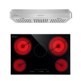 2 Piece Kitchen Appliances Packages Including 30" Radiant Electric Cooktop and 36" Under Cabinet Range Hood