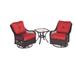 Hanover Orleans Outdoor 3-pc. Red Rattan Swivel Rocking Chair Set