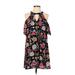 As U Wish Casual Dress: Black Floral Dresses - Women's Size Small