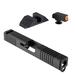 Brownells Iron Sight Slide For Glock 19 Gen 3 - Glk 19 G3 Slide & Org Front/Blk Square Rear Tirtium