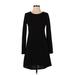 Xhilaration Casual Dress - A-Line: Black Solid Dresses - Women's Size Small