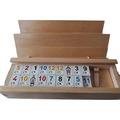 New big rummy in handmade wooden box white rummi pieces travel strategy family memory tile board