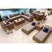 AKOYA Outdoor Essentials Malmo 18 Piece Outdoor Patio Furniture Combination Set Sectional Set, Eight-Seat Dining Set | Wayfair M1603-NAT-SCT