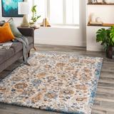 Cogan 7'10" Square Traditional Updated Traditional Farmhouse Blue/Bright Yellow/Brown/Cream/Dark Blue/Dusty Coral/Gray/Light Beige/Dark Red/Peach Area Rug - Hauteloom