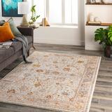 Erzincan 4'3" x 5'7" Updated Traditional Farmhouse Blue/Bright Yellow/Brown/Cream/Dusty Coral/Gray/Light Beige/Yellow/Dark Red/Peach Area Rug - Hauteloom