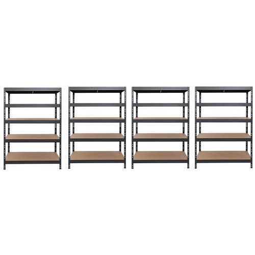 pack éco de 4 kits rayonnage rapid 3 -1800x900x600 gris