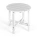 Patio Round Side Wooden Slat End Coffee Table for Garden - 18" x 18" x 18" (L x W x H)