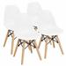 4 PCS Children Chair Set Medieval Style Dining Chairs with Wood Legs - 14.5" x 12" x 22" (L x W x H)